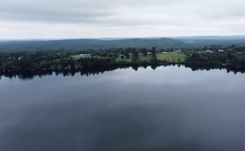 Aerial view looking toward the Monmouth shoreline